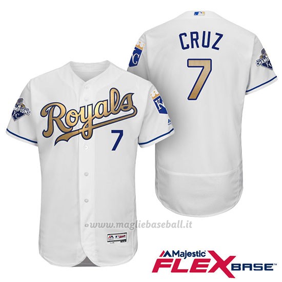 Maglia Baseball Uomo Kansas City Royals Campione 7 Tony Cruz Flex Base Ors